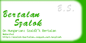 bertalan szalok business card